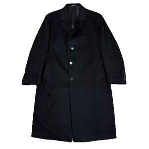 Loro Piana 100% Lambswool Coat Mens 44L Black Jacob Siegel Nordstrom Made Italy